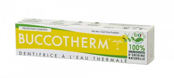 Buccotherm BIO zubní pasta s aloe vera a citrónovo - eukalyptovou příchutí, 75 ml