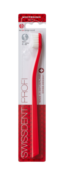 SWISSDENT WHITENING zubní kartáček, soft, červený