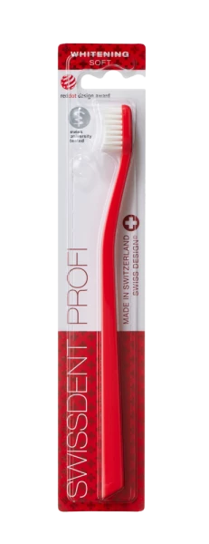 SWISSDENT WHITENING zubní kartáček, soft, červený