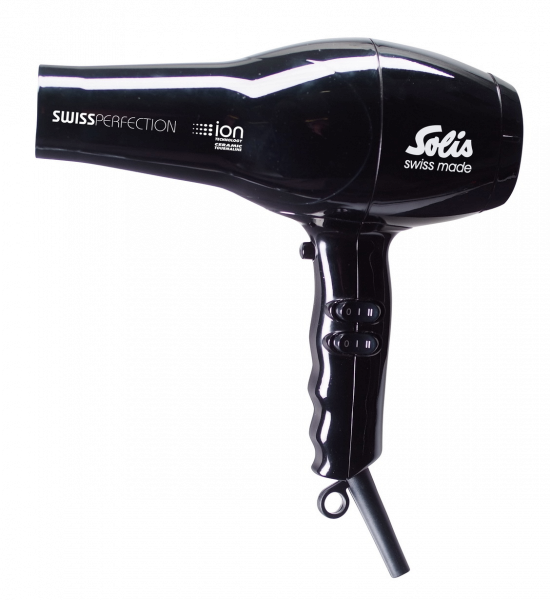 Solis fén Swiss Perfection Výkonný profesionální fén černý + kartáč na vlasy zdarma
