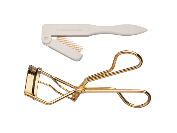 Tweezerman Lash Set Stardust, limitovaná edice zlatých kleštiček na řasy a hřebínku