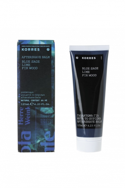 KORRES Aftershave Balm - balzám po holení s parfemací MODRÁ ŠALVĚJ / LIMETKA / JEDLOVÉ DŘEVO, 125 ml