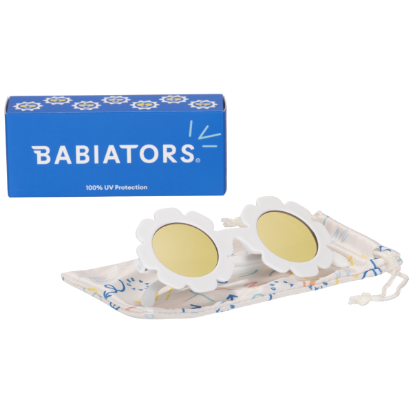 BABIATORS Polarized Flowers White Daisy, polarizační sluneční brýle bílo-žluté, 0-2 roky