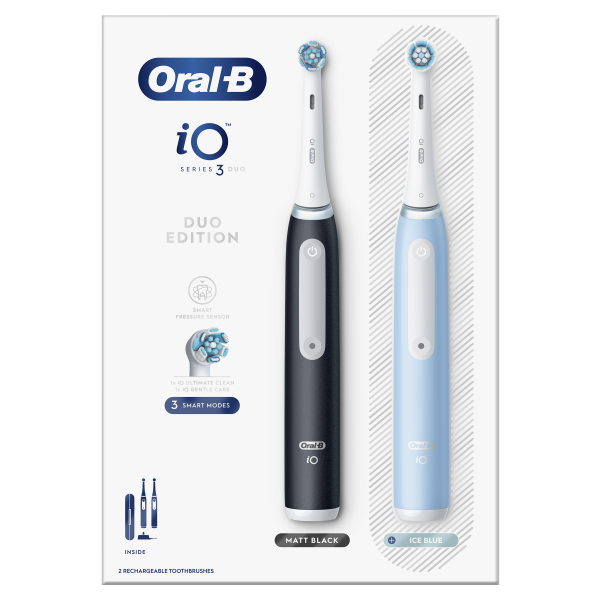 Oral-B iO Series 3 Matt Black/Ice Blue Duo elektrický zubní kartáček