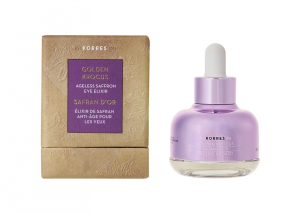 KORRES GOLDEN KROCUS Ageless Saffron Eye Elixir - šafránový elixír na oční okolí, 18 ml