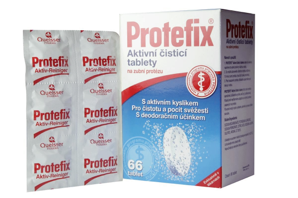 Protefix aktivní čistící tablety na zubní protézu, 66 tablet
