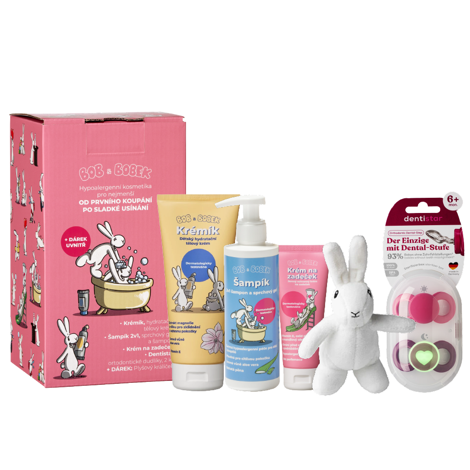 Bob a Bobek "Baby Pink" 6+ měsíců, kosmetická dárková sada pro miminko