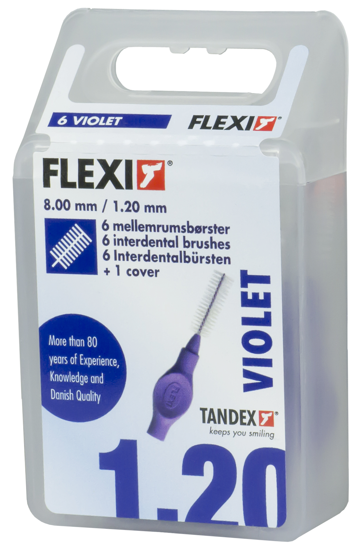 Tandex Flexi mezizubní kartáčky fialové 1,2 mm, 6 ks