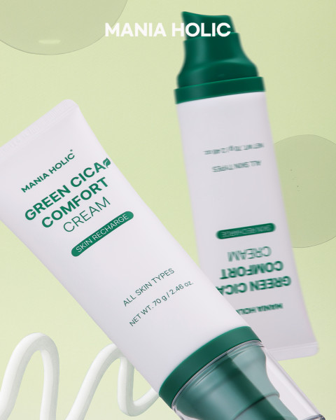 Mania Holic Green Cica Comfort Cream, zklidňující hydratační krém s pupečníkem asijským, 70g
