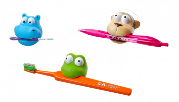 SMILLE držák na zubní/mezizubní kartáček, hroch