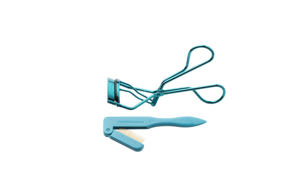 Tweezerman Limited collection Lash Gift Set - Majestic Turquoise hřebínek a kleštičky na řasy