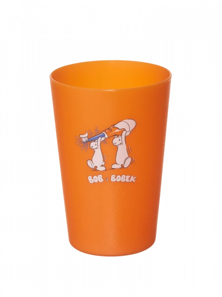 Barevný plastový kelímek s Bob a Bobkem, oranžový