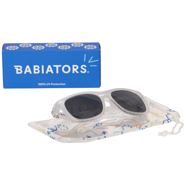 BABIATORS Navigator Silver Shimmer, sluneční brýle stříbrné třpytky, 3-5 let