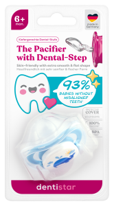 Dentistar ortodontický dudlík 6+ měsíců, modrý s velrybou, 1 ks