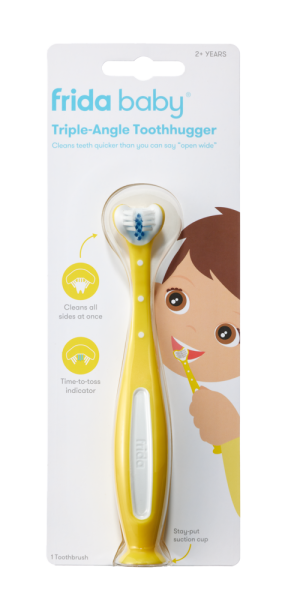 Frida Baby Tooth Hugger 3D zubní kartáček, žlutý
