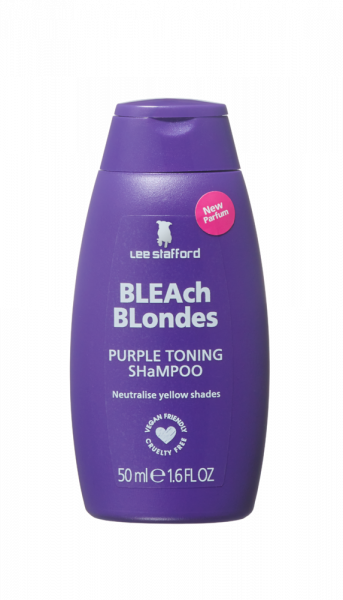 Lee Stafford Mini Bleach Blondes Purple Toning, šampon pro dokonale blond vlasy, 50 ml