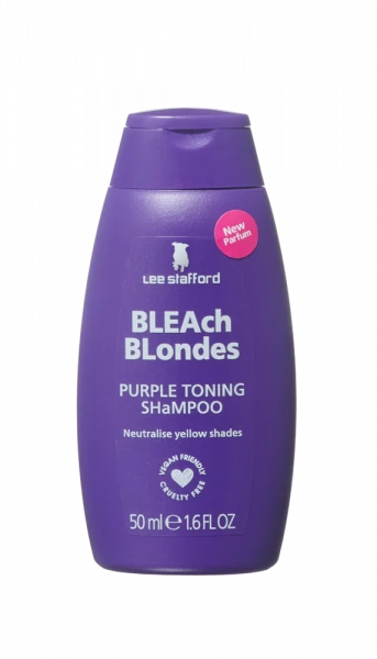 Lee Stafford Mini Bleach Blondes Purple Toning, šampon pro dokonale blond vlasy, 50 ml
