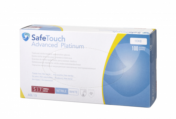 Medicom SafeTouch Advanced, nepudrované nitrilové rukavice XS, bílé, 100ks