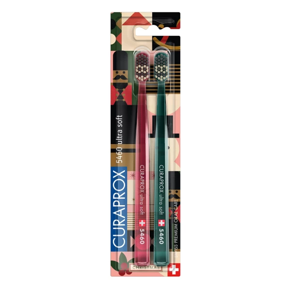 Curaprox kartáček CS 5460 DUO Christmas Edition 2023, 2 kusy bistr