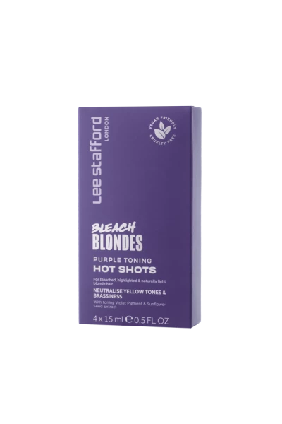 Lee Stafford Bleach Blondes Purple Toning Hot Shots - tónovací kúry, 4x 15 ml