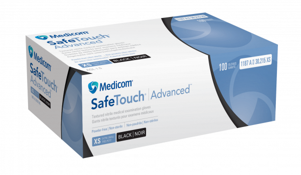 Medicom SafeTouch Advanced, nepudrované nitrilové rukavice M, modré, 100ks