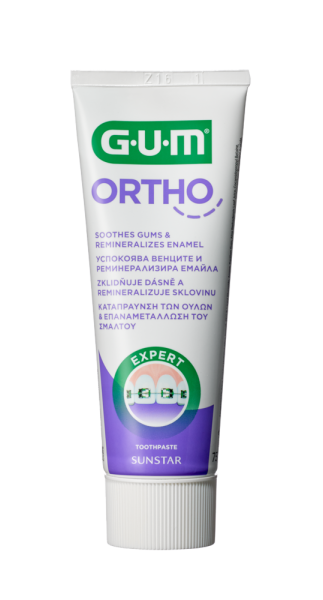 GUM Ortho zubní gel pro čištění zubů s rovnátky CPC 0,05 %, 75 ml