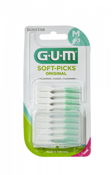 GUM Soft-Picks Regular masážní mezizubní kartáčky s fluoridy, ISO 1, 40 ks