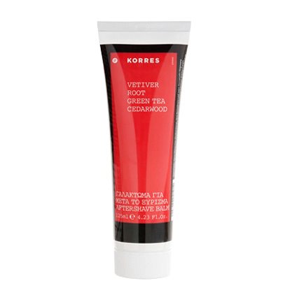 KORRES Aftershave Balm balzám po holení s parfemací VETIVER / ZELENÝ ČAJ / CEDROVÉ DŘEVO, 125 ml