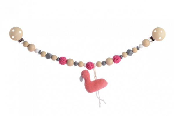 Kikadu řetízek na kočárek s plameňákem