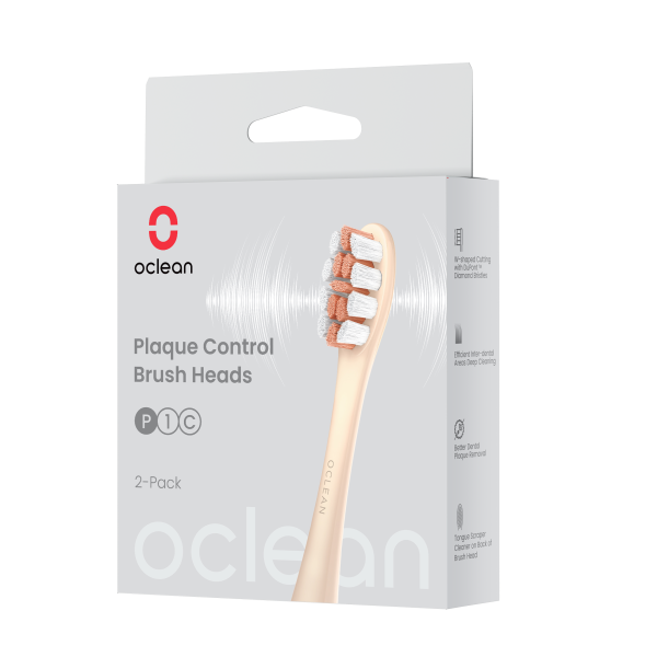 Oclean náhradní hlavice Plaque Control Medium, P1C8 - 2 ks, zlaté