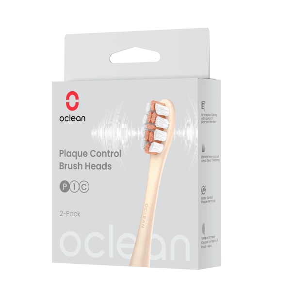 Oclean náhradní hlavice Plaque Control Medium, P1C8 - 2 ks, zlaté