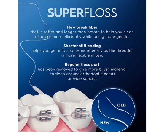 Oral-B Superfloss pro čištění rovnátek, můstků a implantátů, 50 ks