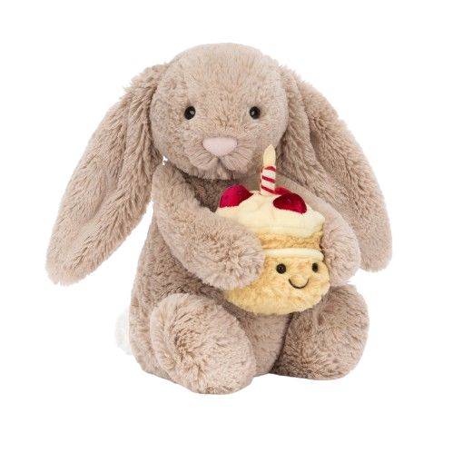 Jellycat stydlivý králíček s narozeninovým dortem