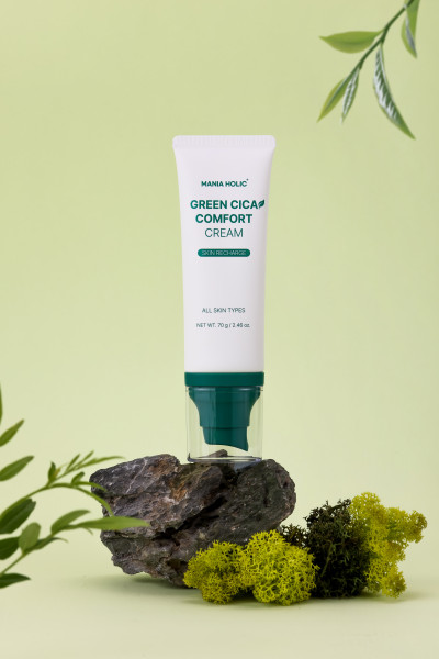 Mania Holic Green Cica Comfort Cream, zklidňující hydratační krém s pupečníkem asijským, 70g