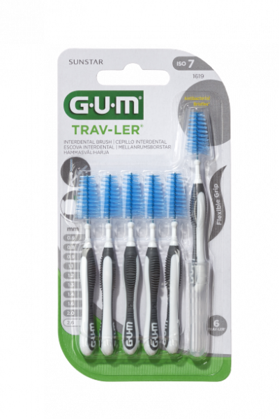 GUM TRAV-LER mezizubní kartáček s chlorhexidinem, kónický, ISO 7, 2,6 mm, 6 ks