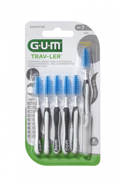 GUM TRAV-LER mezizubní kartáček s chlorhexidinem, kónický, ISO 7, 2,6 mm, 6 ks