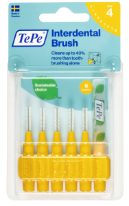 TePe Original mezizubní kartáčky z bioplastu 0,7 mm, žluté, 6 ks