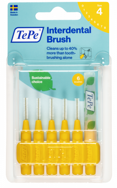 TePe Original mezizubní kartáčky z bioplastu 0,7 mm, žluté, 6 ks