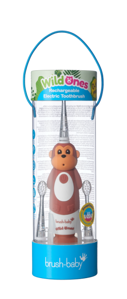 Brush-baby WildOnes dětský sonický kartáček, opice, 0-10 let