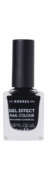 KORRES Gel-Effect Nail Colour - gelový lak na nehty,100 Black, 11 ml