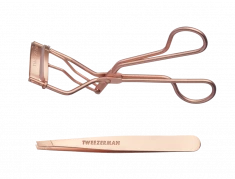 Tweezerman Rose Gold Set, Dárkové balení setu Rose Gold pro řasy a obočí