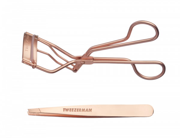 Tweezerman Rose Gold Set, Dárkové balení setu Rose Gold pro řasy a obočí