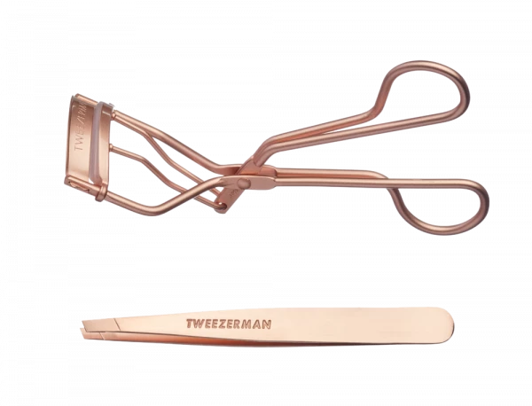 Tweezerman Rose Gold Set, Dárkové balení setu Rose Gold pro řasy a obočí