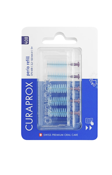 Curaprox CPS 408 perio refill meziizubní kartáčky, tmavě fialová, 5 ks