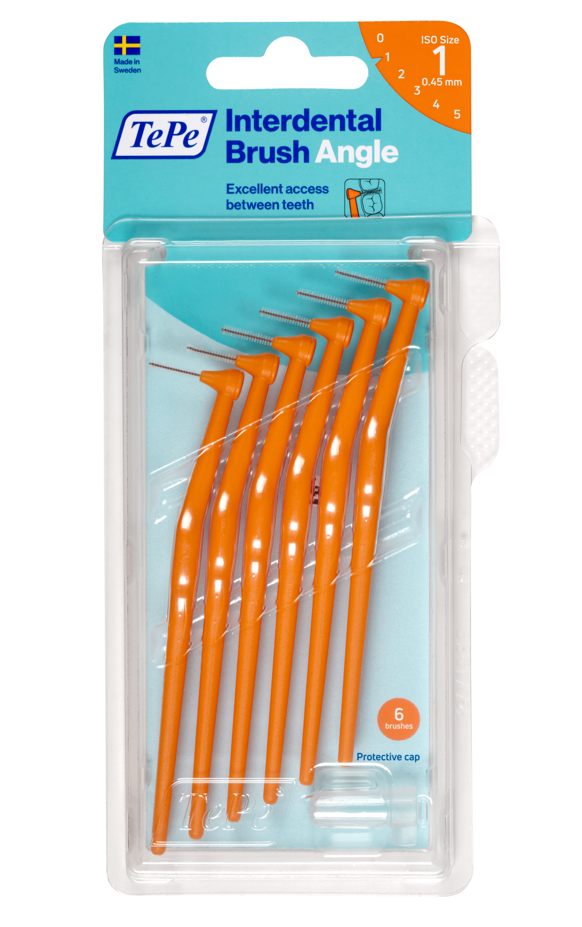 TePe Angle mezizubní kartáčky 0,45 mm, oranžové, 6 ks