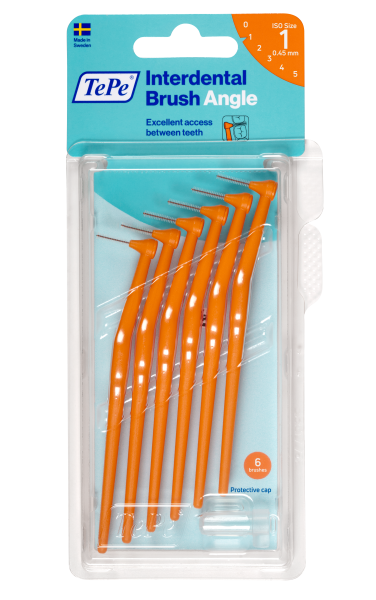 TePe Angle mezizubní kartáčky 0,45 mm, oranžové, 6 ks