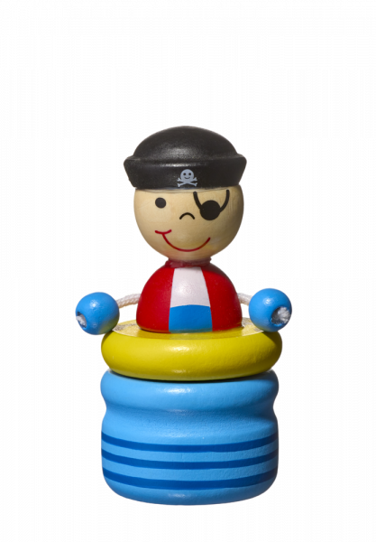 Krabička na první zoubky ze dřeva, motiv PIRÁT