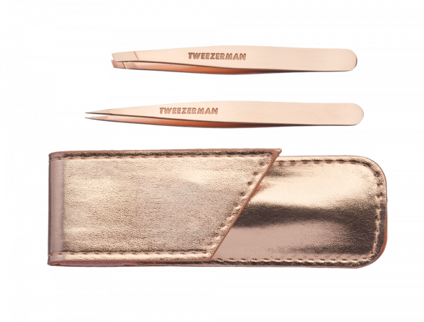 Tweezerman Petite Set Rose Gold, Sada pinzet v pouzdře Rose Gold