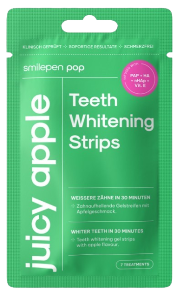 Pop Juicy Apple Teeth Whitening Strips, bělicí pásky na zuby (7x2 ks)