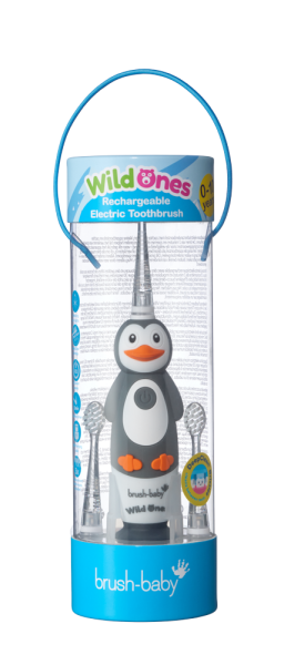 Brush-baby WildOnes dětský sonický kartáček, tučňák, 0-10 let